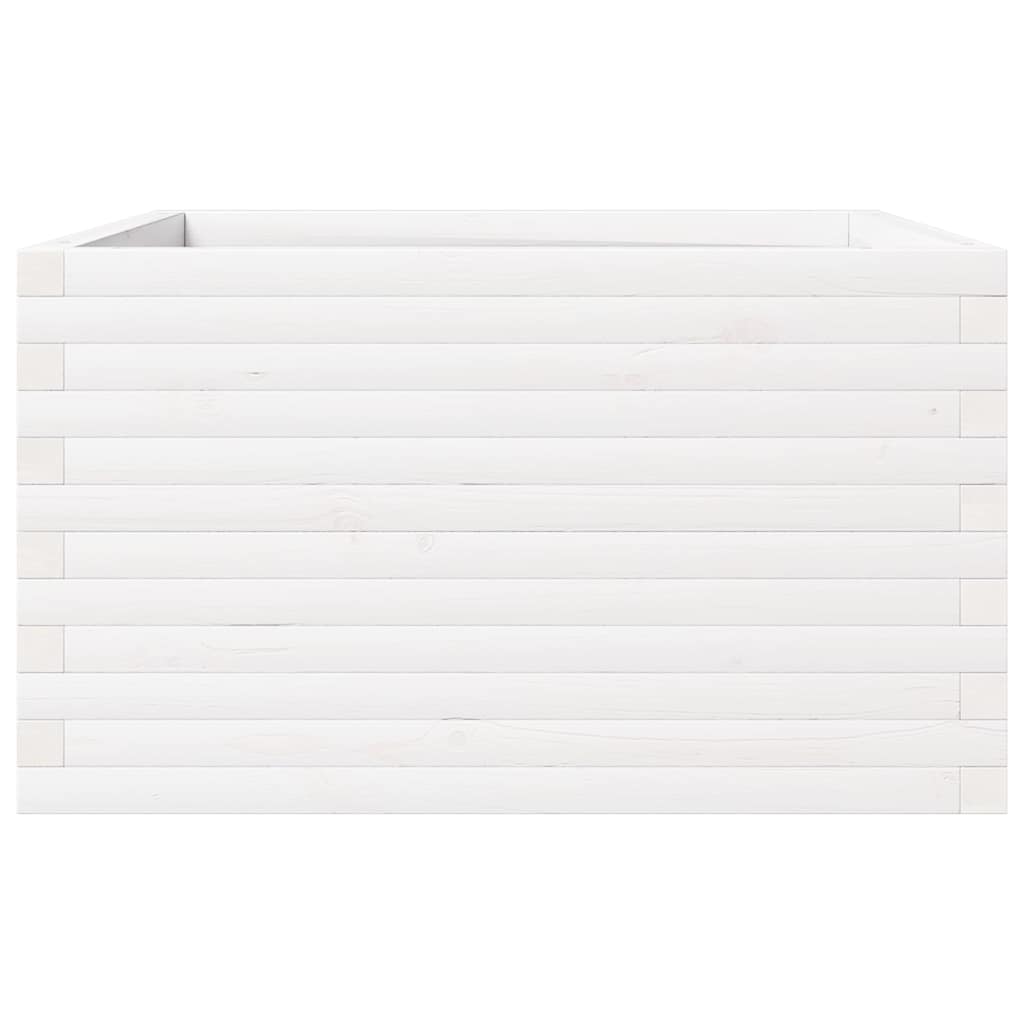 vidaXL Jardinieră de grădină, alb, 80x80x46 cm, lemn masiv de pin vidaXL Jardinieră de grădină, alb, 80x80x46 cm, lemn masiv de pin