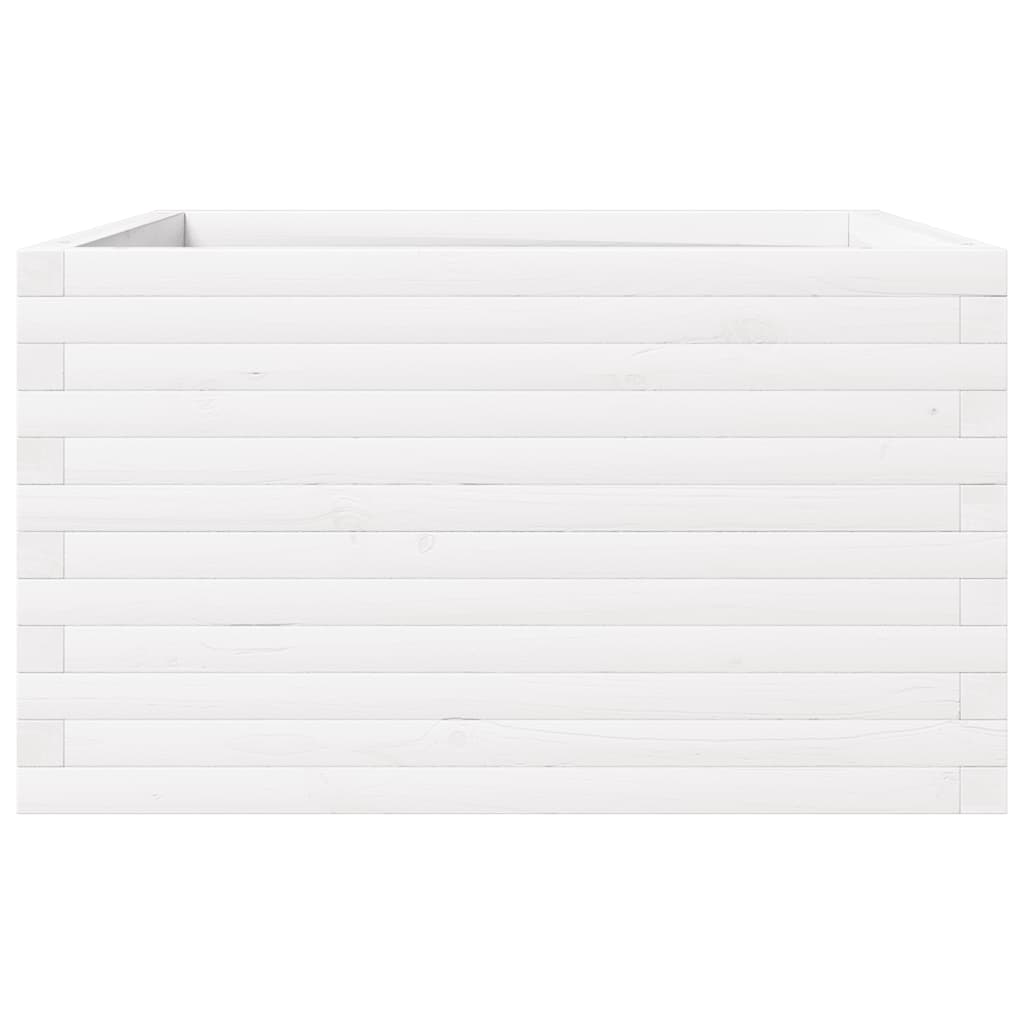 vidaXL Jardinieră de grădină, alb, 80x80x46 cm, lemn masiv de pin vidaXL Jardinieră de grădină, alb, 80x80x46 cm, lemn masiv de pin