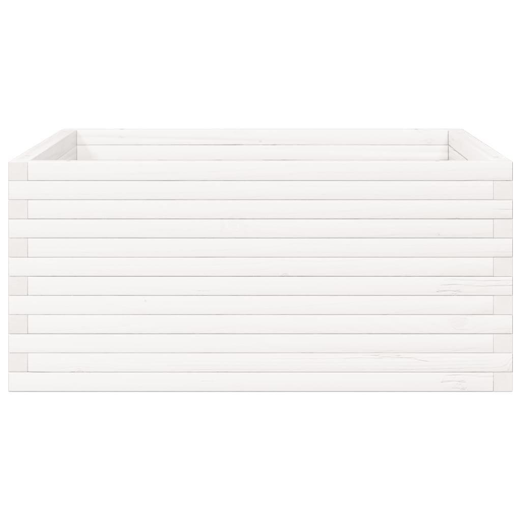 vidaXL Jardinieră de grădină, alb, 100x100x46 cm, lemn masiv de pin vidaXL Jardinieră de grădină, alb, 100x100x46 cm, lemn masiv de pin