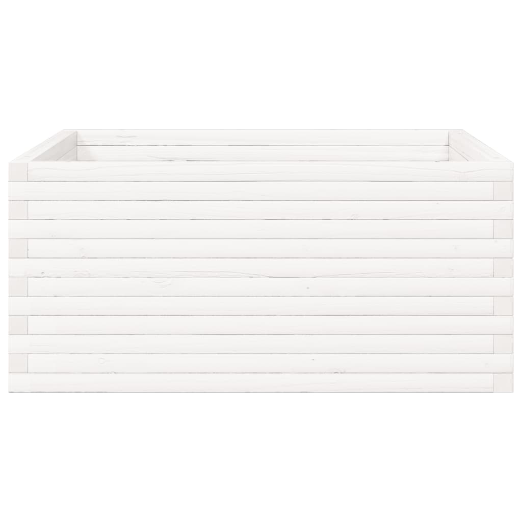 vidaXL Jardinieră de grădină, alb, 100x100x46 cm, lemn masiv de pin vidaXL Jardinieră de grădină, alb, 100x100x46 cm, lemn masiv de pin