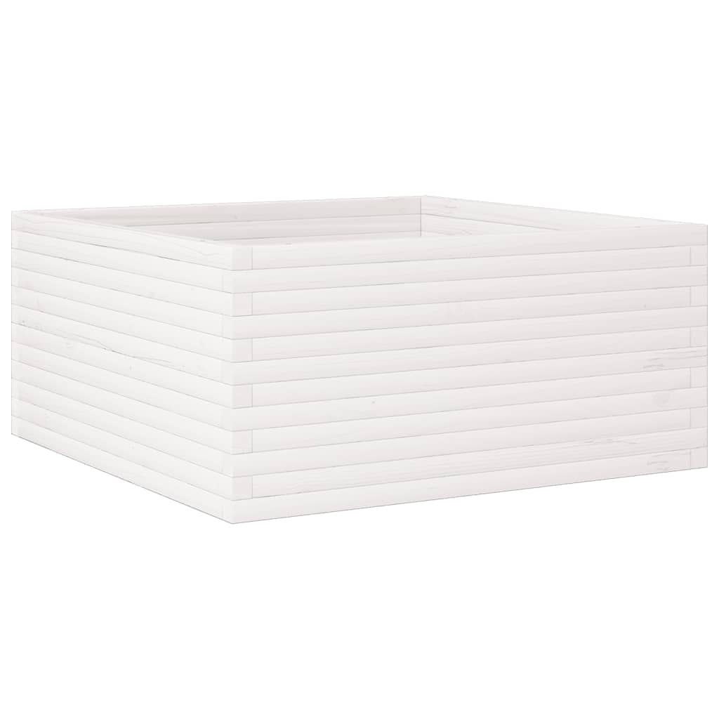 vidaXL Jardinieră de grădină, alb, 100x100x46 cm, lemn masiv de pin vidaXL Jardinieră de grădină, alb, 100x100x46 cm, lemn masiv de pin