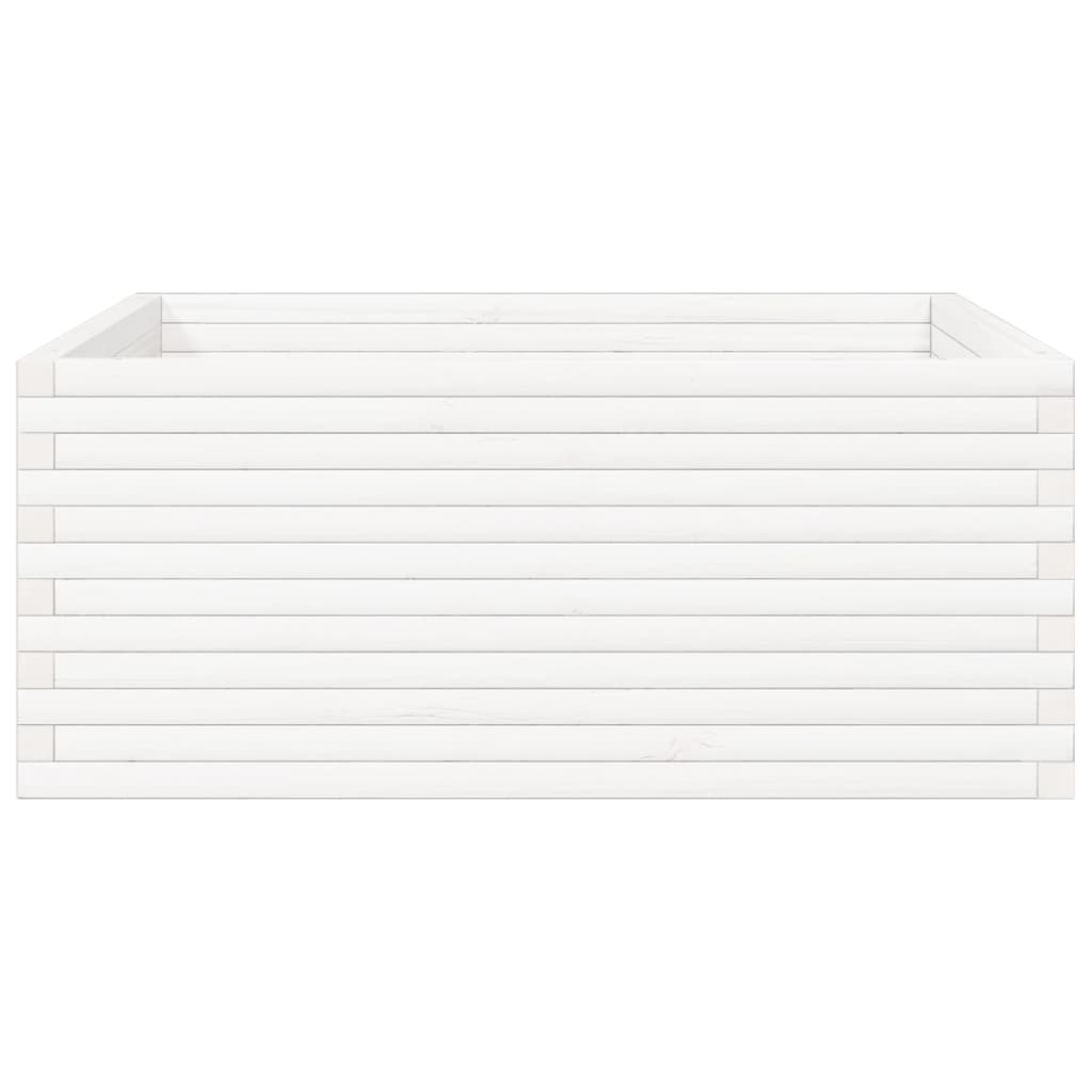 vidaXL Jardinieră de grădină, alb, 110x110x46 cm, lemn masiv de pin vidaXL Jardinieră de grădină, alb, 110x110x46 cm, lemn masiv de pin