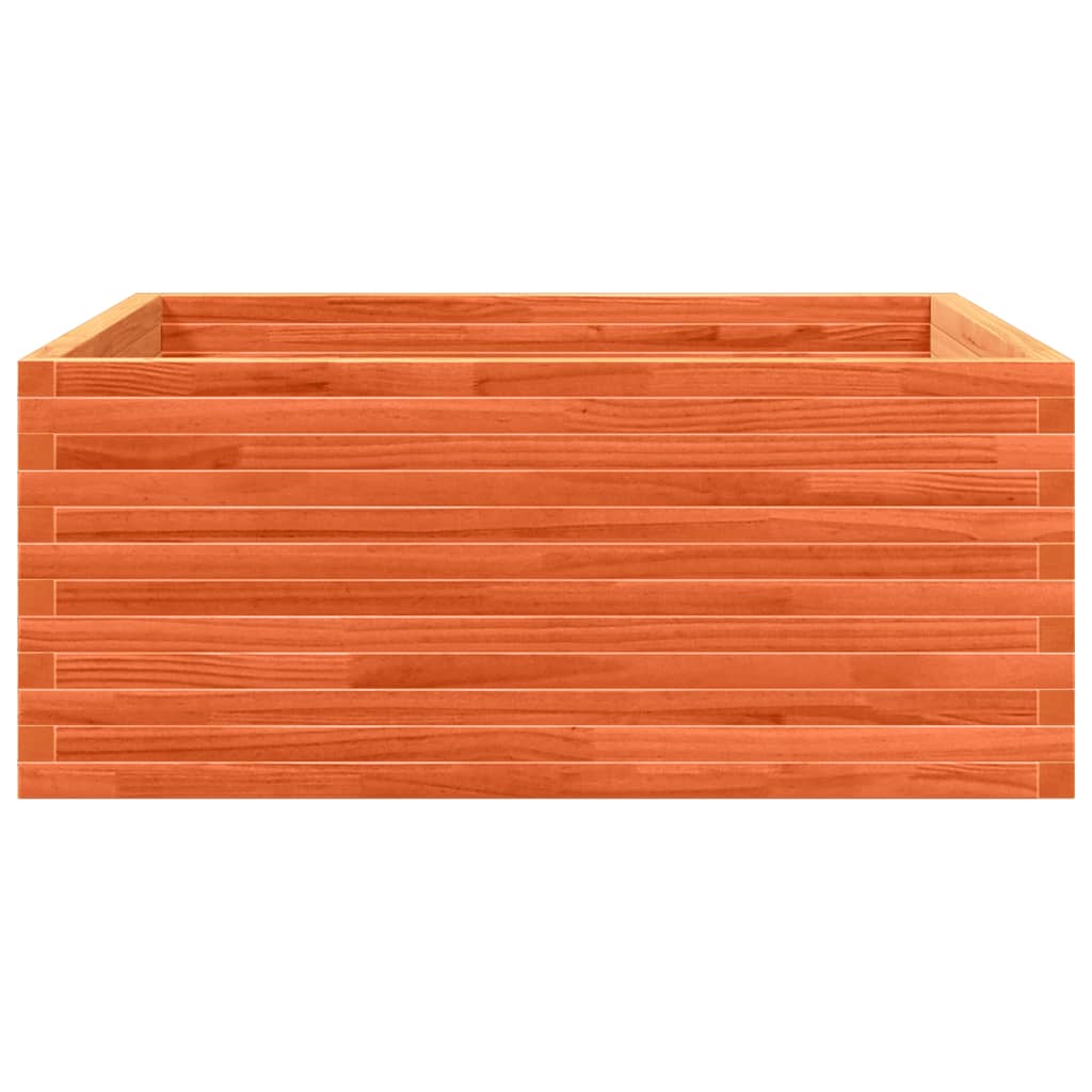 vidaXL Jardinieră grădină, maro ceruit, 110x110x46 cm, lemn masiv pin vidaXL Jardinieră grădină, maro ceruit, 110x110x46 cm, lemn masiv pin