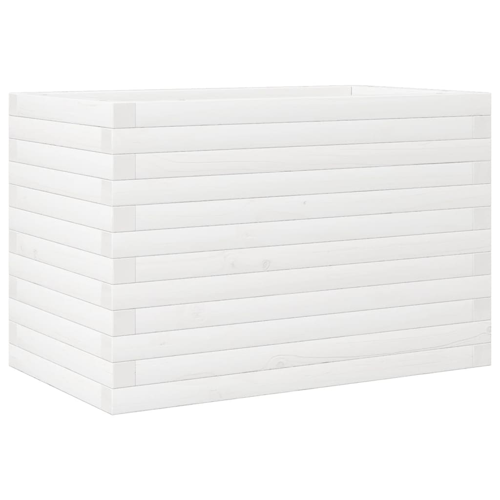 vidaXL Jardinieră de grădină, alb, 70x40x46 cm, lemn masiv de pin vidaXL Jardinieră de grădină, alb, 70x40x46 cm, lemn masiv de pin