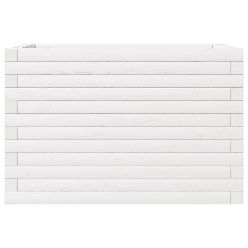 vidaXL Jardinieră de grădină, alb, 70x40x46 cm, lemn masiv de pin vidaXL Jardinieră de grădină, alb, 70x40x46 cm, lemn masiv de pin