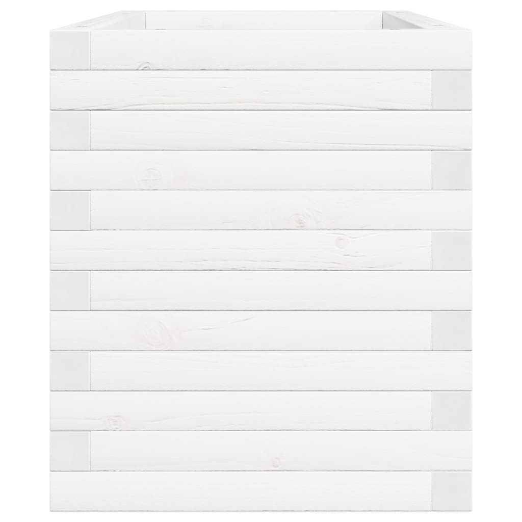 vidaXL Jardinieră de grădină, alb, 70x40x46 cm, lemn masiv de pin vidaXL Jardinieră de grădină, alb, 70x40x46 cm, lemn masiv de pin