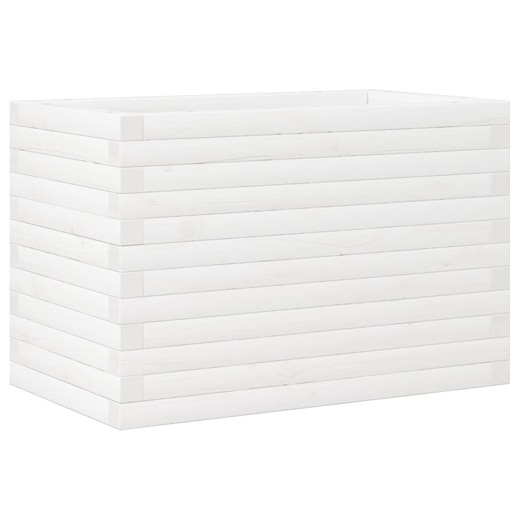 vidaXL Jardinieră de grădină, alb, 70x40x46 cm, lemn masiv de pin vidaXL Jardinieră de grădină, alb, 70x40x46 cm, lemn masiv de pin