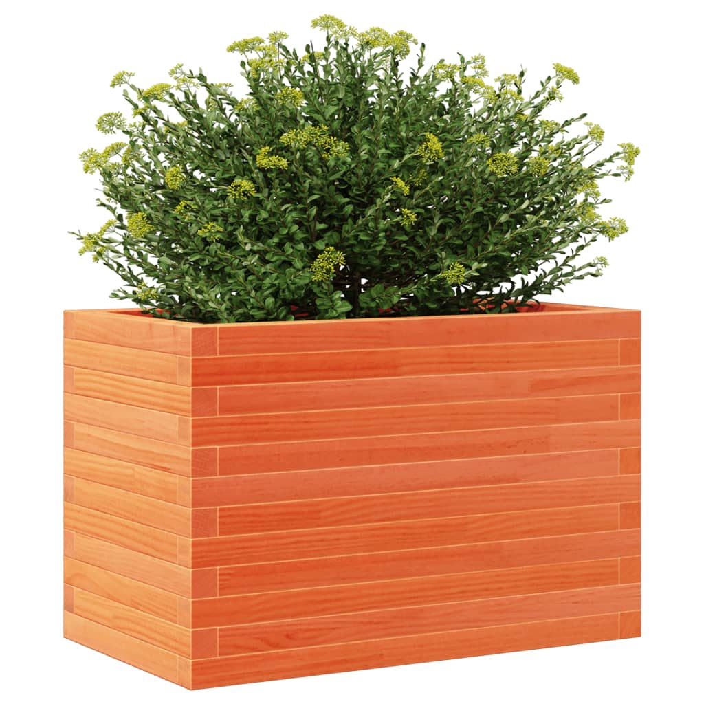 vidaXL Jardinieră grădină, maro ceruit, 70x40x46 cm, lemn masiv pin vidaXL Jardinieră grădină, maro ceruit, 70x40x46 cm, lemn masiv pin