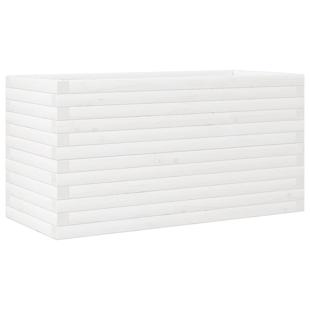 vidaXL Jardinieră de grădină, alb, 90x40x46 cm, lemn masiv de pin vidaXL Jardinieră de grădină, alb, 90x40x46 cm, lemn masiv de pin