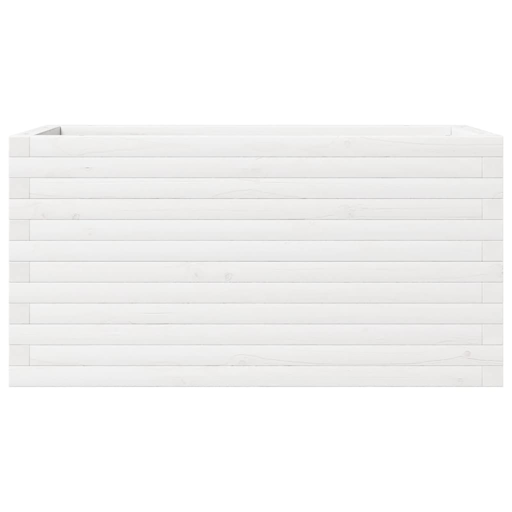 vidaXL Jardinieră de grădină, alb, 90x40x46 cm, lemn masiv de pin vidaXL Jardinieră de grădină, alb, 90x40x46 cm, lemn masiv de pin