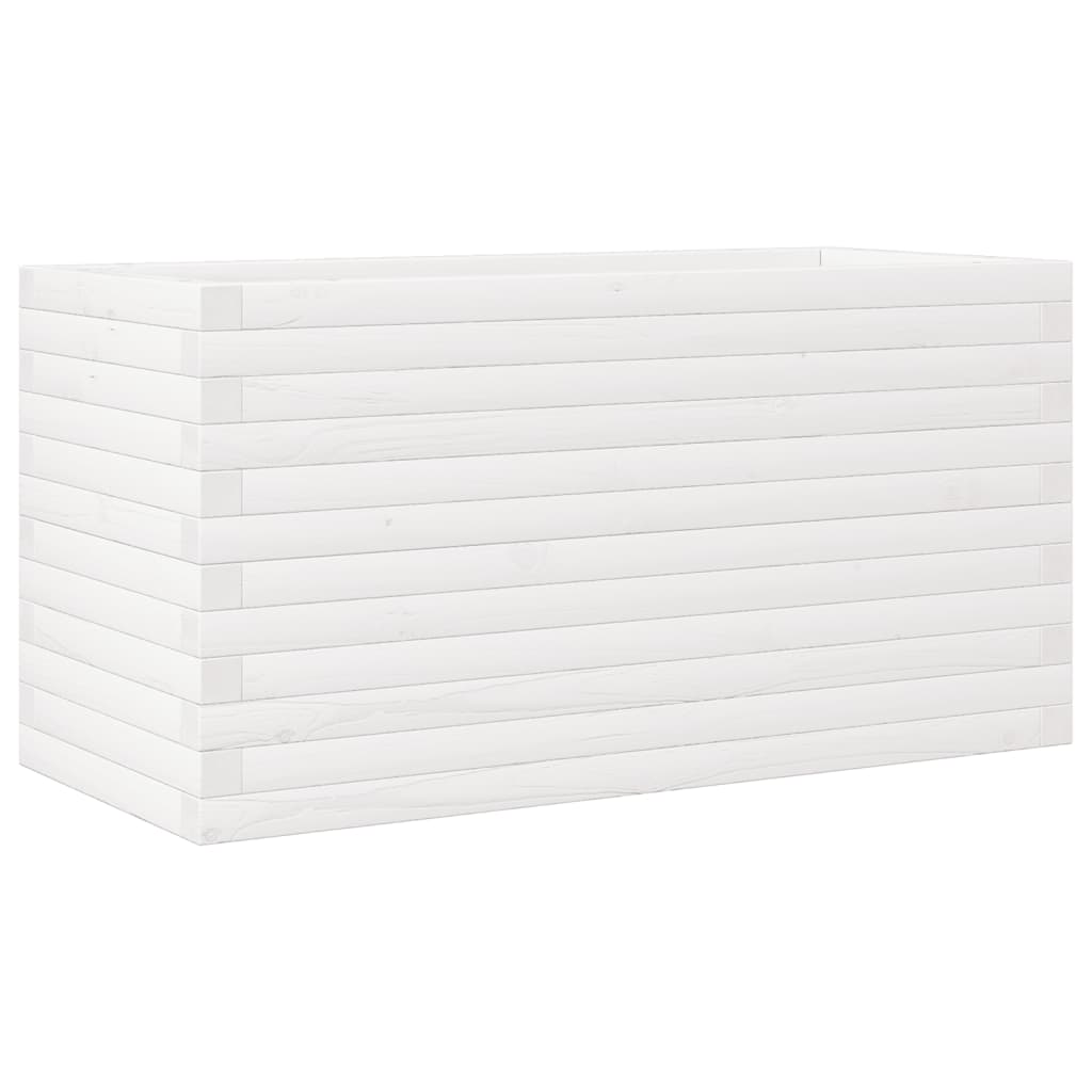 vidaXL Jardinieră de grădină, alb, 90x40x46 cm, lemn masiv de pin vidaXL Jardinieră de grădină, alb, 90x40x46 cm, lemn masiv de pin