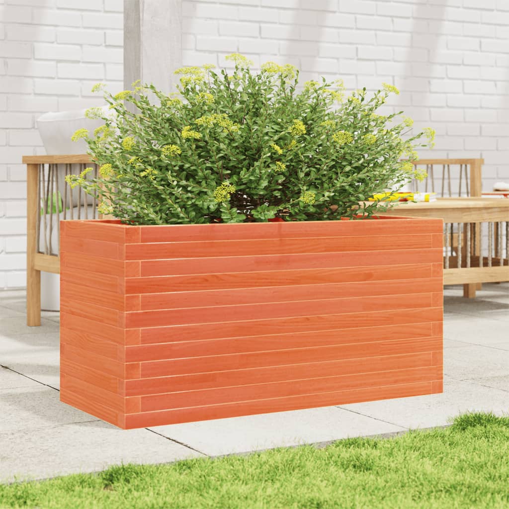 vidaXL Jardinieră grădină, maro ceruit, 90x40x46 cm, lemn masiv pin vidaXL Jardinieră grădină, maro ceruit, 90x40x46 cm, lemn masiv pin