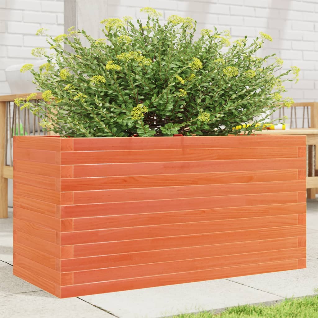 vidaXL Jardinieră grădină, maro ceruit, 90x40x46 cm, lemn masiv pin vidaXL Jardinieră grădină, maro ceruit, 90x40x46 cm, lemn masiv pin