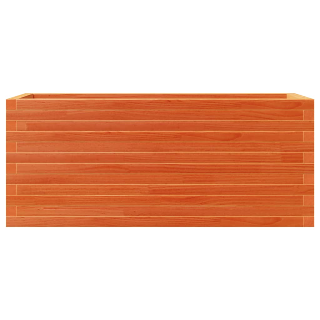 vidaXL Jardinieră grădină, maro ceruit, 110x40x46 cm, lemn masiv pin vidaXL Jardinieră grădină, maro ceruit, 110x40x46 cm, lemn masiv pin