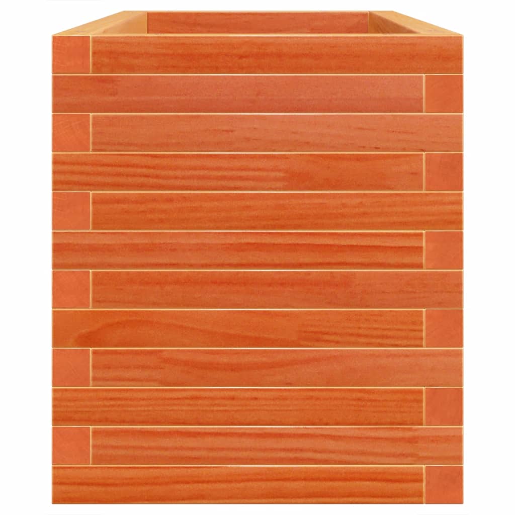 vidaXL Jardinieră grădină, maro ceruit, 110x40x46 cm, lemn masiv pin vidaXL Jardinieră grădină, maro ceruit, 110x40x46 cm, lemn masiv pin