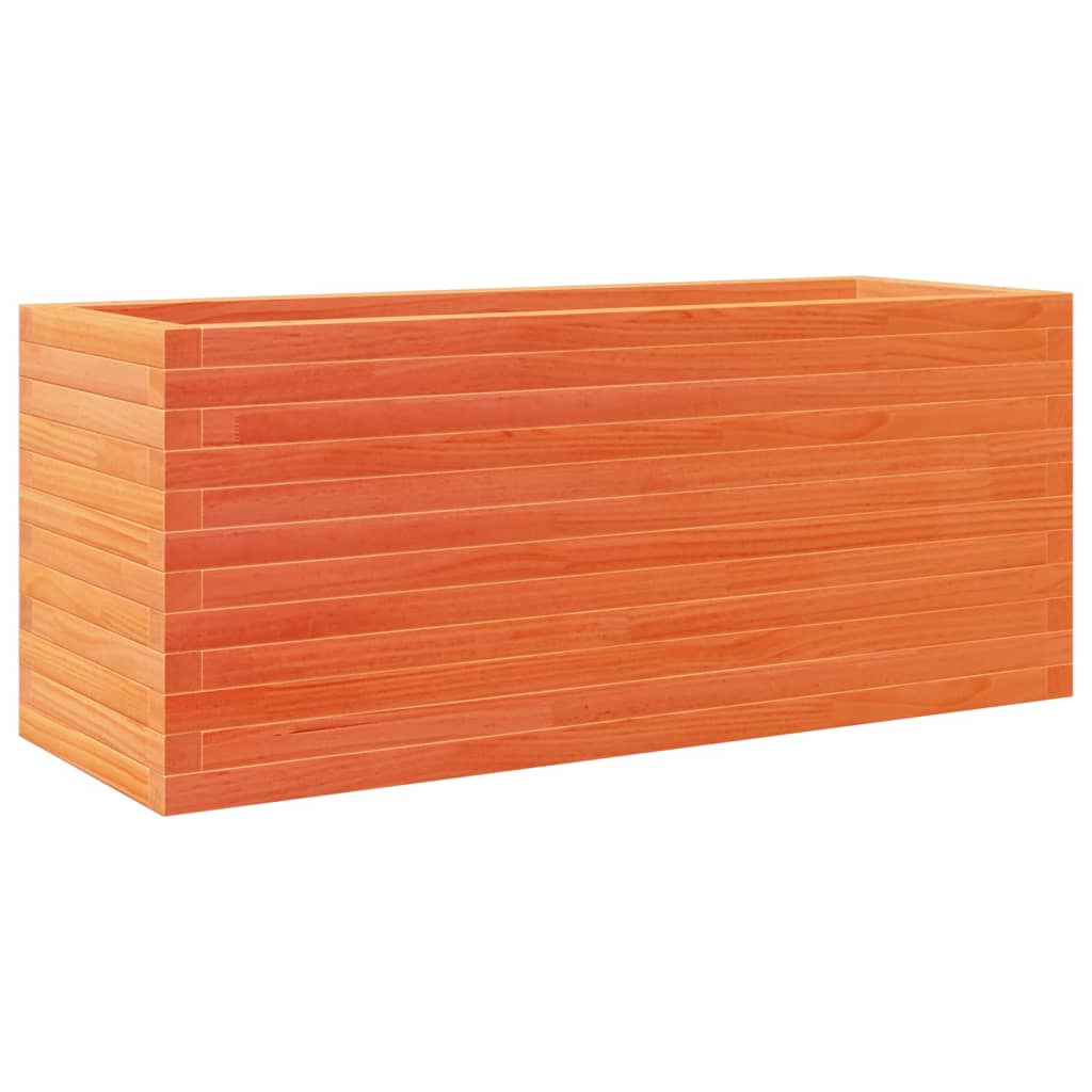 vidaXL Jardinieră grădină, maro ceruit, 110x40x46 cm, lemn masiv pin vidaXL Jardinieră grădină, maro ceruit, 110x40x46 cm, lemn masiv pin
