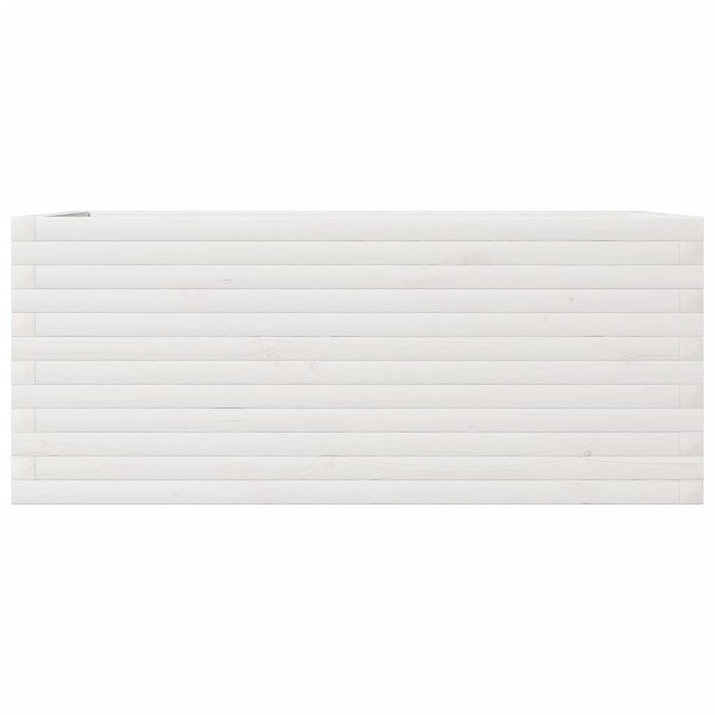 vidaXL Jardinieră de grădină, alb, 110x60x46 cm, lemn masiv de pin