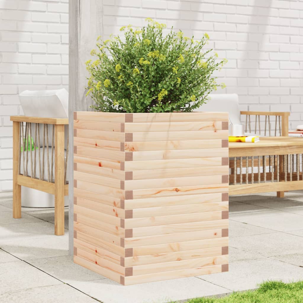 vidaXL Jardinieră de grădină, 50x50x68,5 cm, lemn masiv de pin vidaXL Jardinieră de grădină, 50x50x68,5 cm, lemn masiv de pin