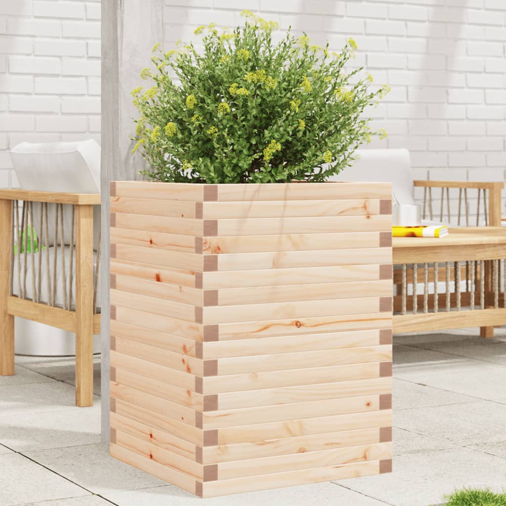 vidaXL Jardinieră de grădină, 50x50x68,5 cm, lemn masiv de pin vidaXL Jardinieră de grădină, 50x50x68,5 cm, lemn masiv de pin