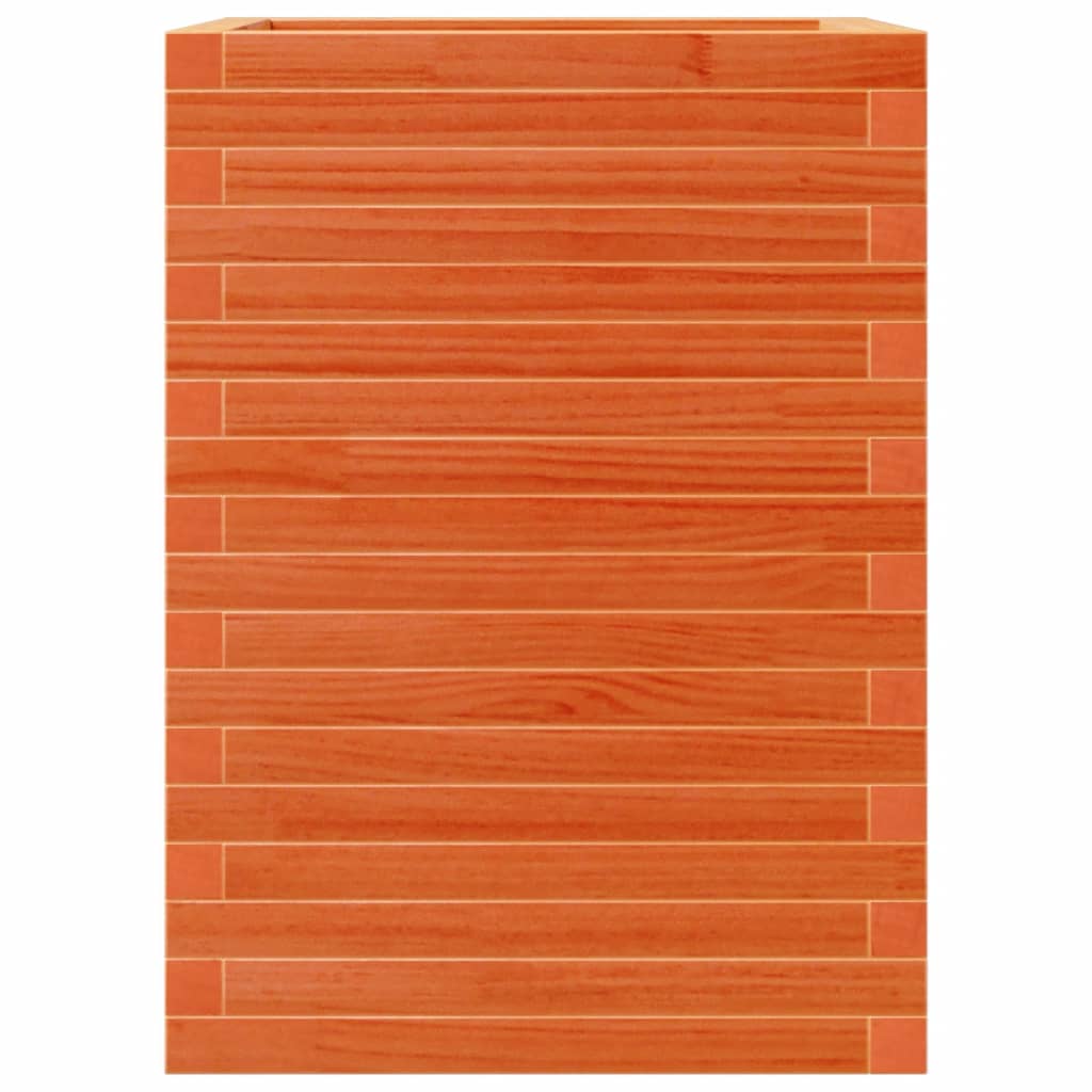 vidaXL Jardinieră grădină, maro ceruit, 50x50x68,5 cm, lemn masiv pin vidaXL Jardinieră grădină, maro ceruit, 50x50x68,5 cm, lemn masiv pin