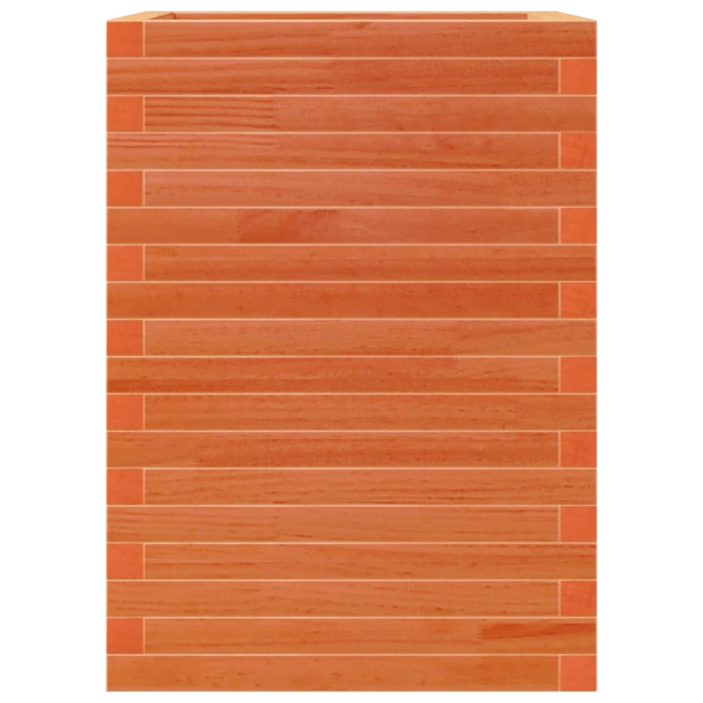 vidaXL Jardinieră grădină, maro ceruit, 50x50x68,5 cm, lemn masiv pin vidaXL Jardinieră grădină, maro ceruit, 50x50x68,5 cm, lemn masiv pin