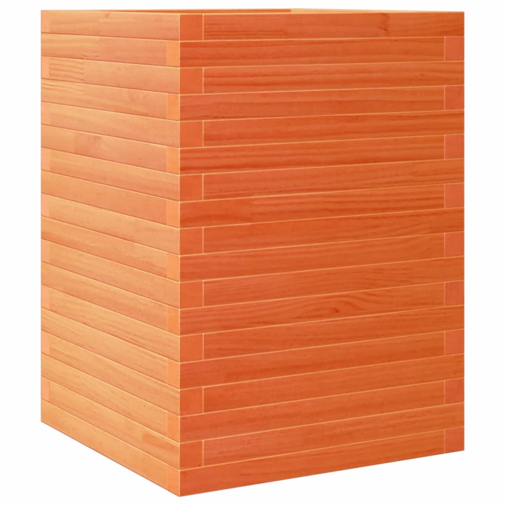vidaXL Jardinieră grădină, maro ceruit, 50x50x68,5 cm, lemn masiv pin vidaXL Jardinieră grădină, maro ceruit, 50x50x68,5 cm, lemn masiv pin