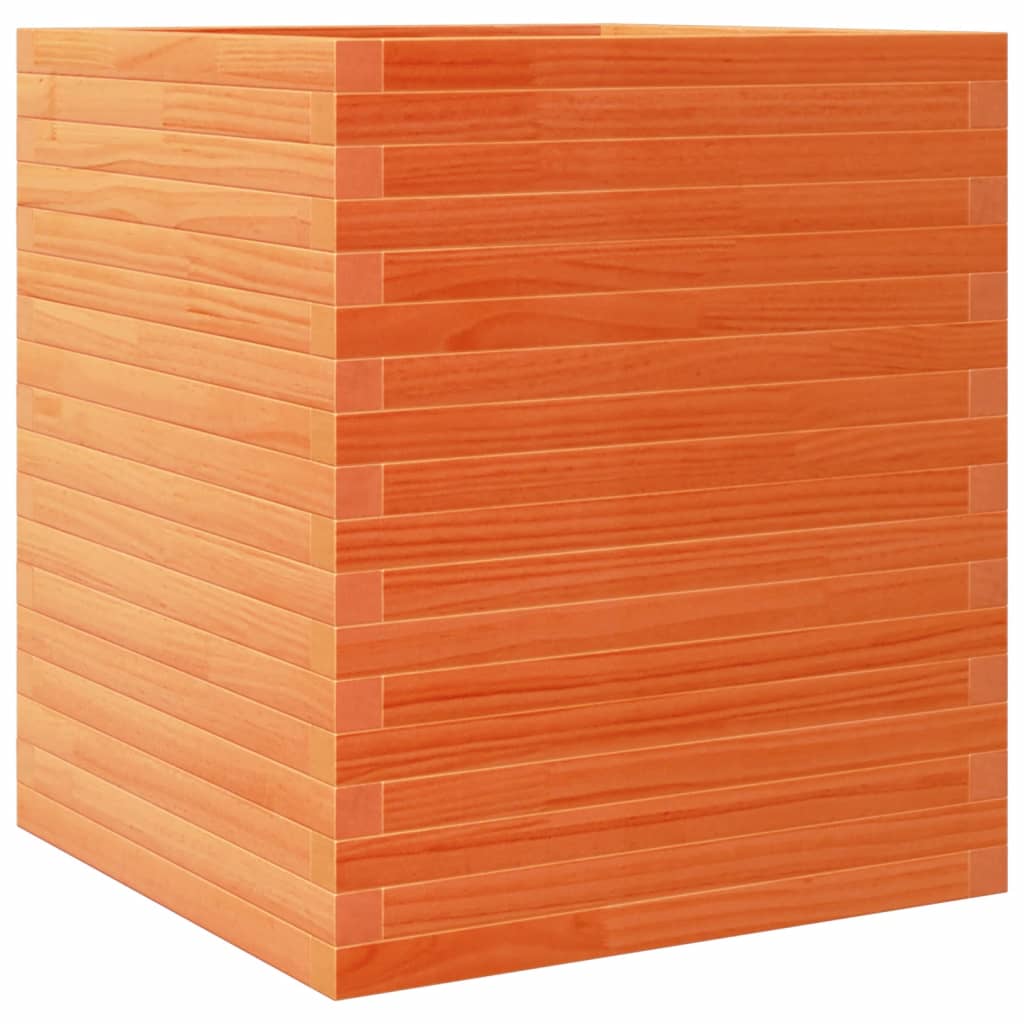 vidaXL Jardinieră grădină, maro ceruit, 60x60x68,5 cm, lemn masiv pin vidaXL Jardinieră grădină, maro ceruit, 60x60x68,5 cm, lemn masiv pin