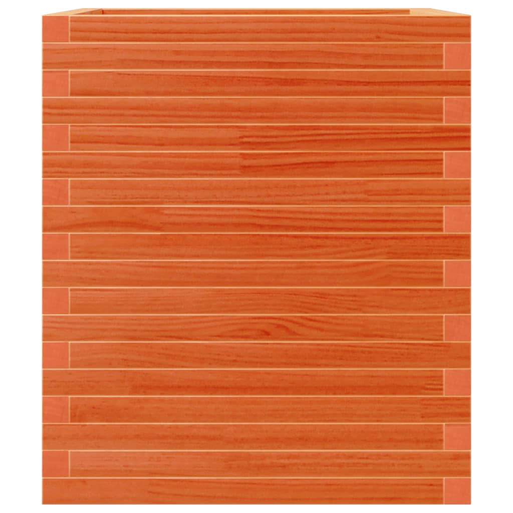 vidaXL Jardinieră grădină, maro ceruit, 60x60x68,5 cm, lemn masiv pin vidaXL Jardinieră grădină, maro ceruit, 60x60x68,5 cm, lemn masiv pin