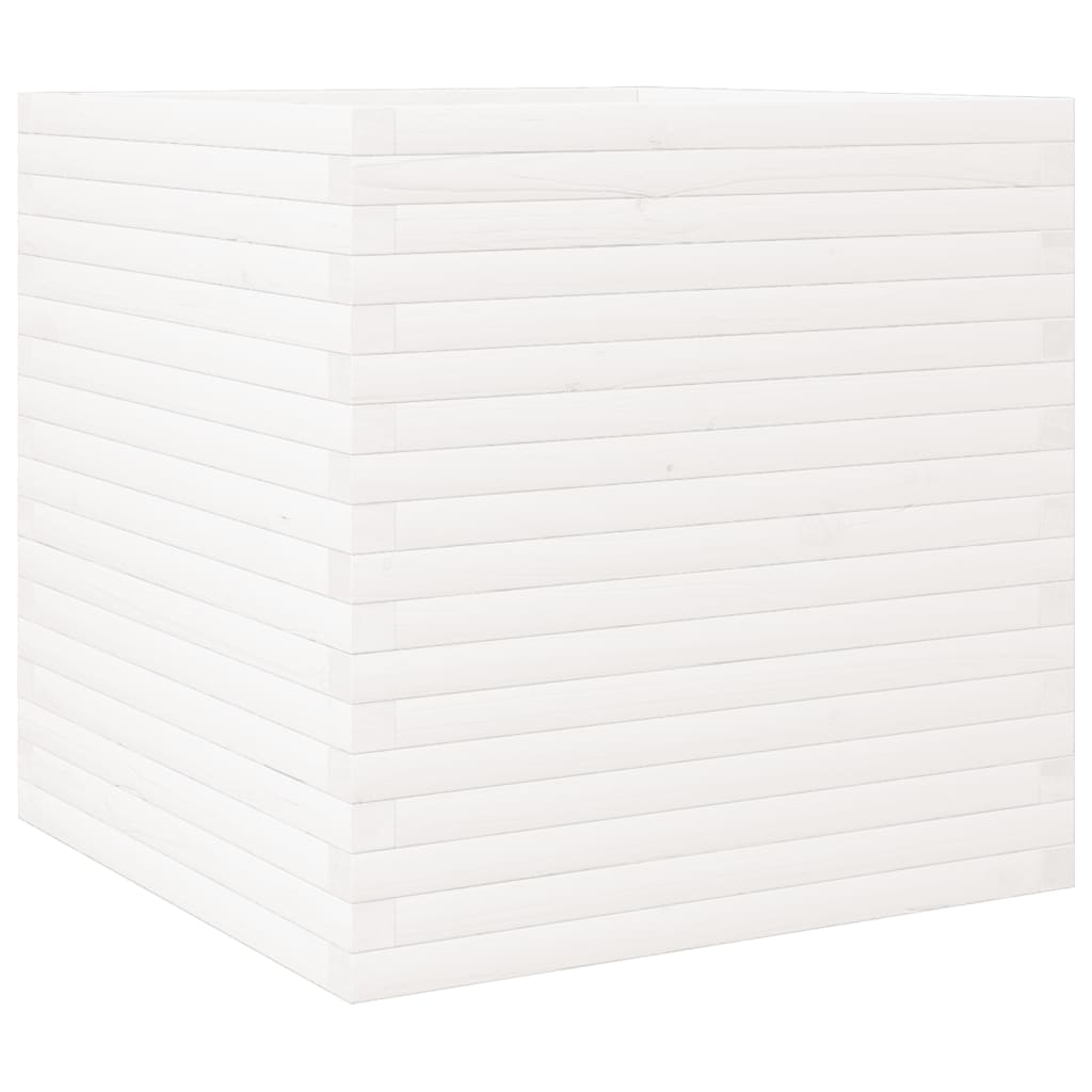 vidaXL Jardinieră de grădină, alb, 70x70x68,5 cm, lemn masiv de pin vidaXL Jardinieră de grădină, alb, 70x70x68,5 cm, lemn masiv de pin