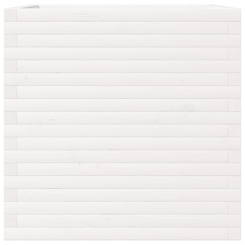 vidaXL Jardinieră de grădină, alb, 70x70x68,5 cm, lemn masiv de pin vidaXL Jardinieră de grădină, alb, 70x70x68,5 cm, lemn masiv de pin