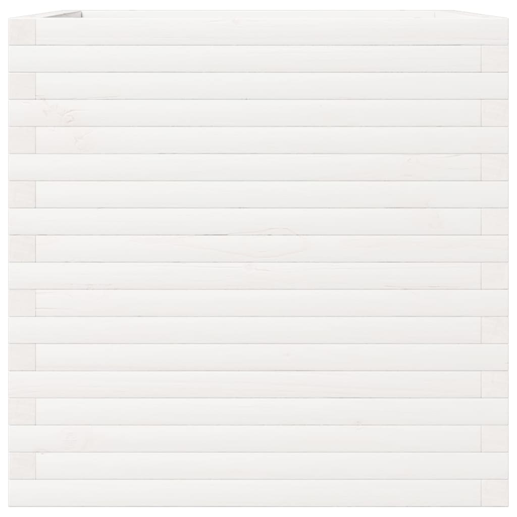 vidaXL Jardinieră de grădină, alb, 70x70x68,5 cm, lemn masiv de pin vidaXL Jardinieră de grădină, alb, 70x70x68,5 cm, lemn masiv de pin