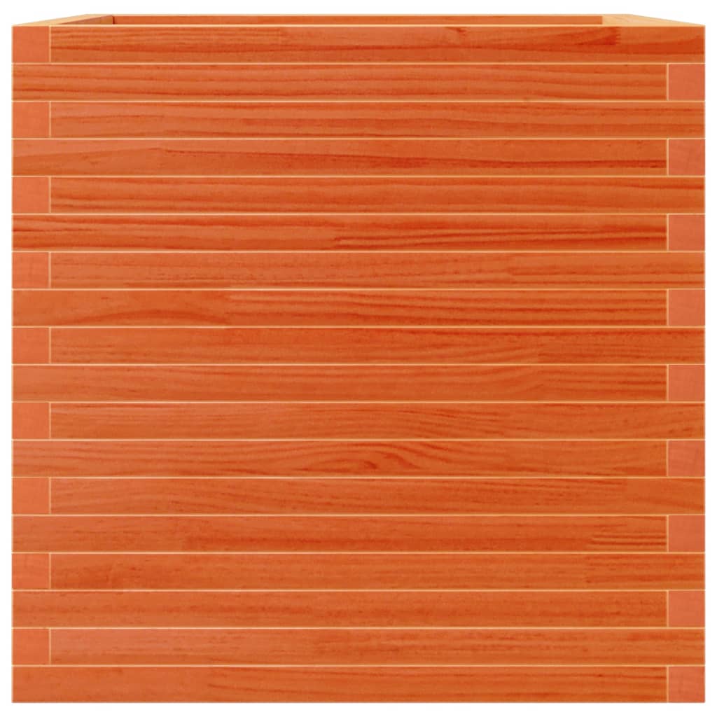vidaXL Jardinieră grădină, maro ceruit, 70x70x68,5 cm, lemn masiv pin vidaXL Jardinieră grădină, maro ceruit, 70x70x68,5 cm, lemn masiv pin