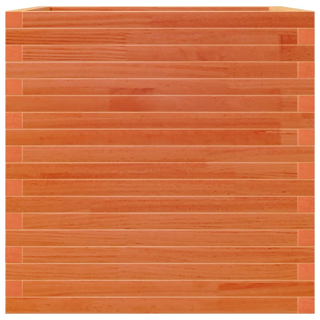 vidaXL Jardinieră grădină, maro ceruit, 70x70x68,5 cm, lemn masiv pin vidaXL Jardinieră grădină, maro ceruit, 70x70x68,5 cm, lemn masiv pin