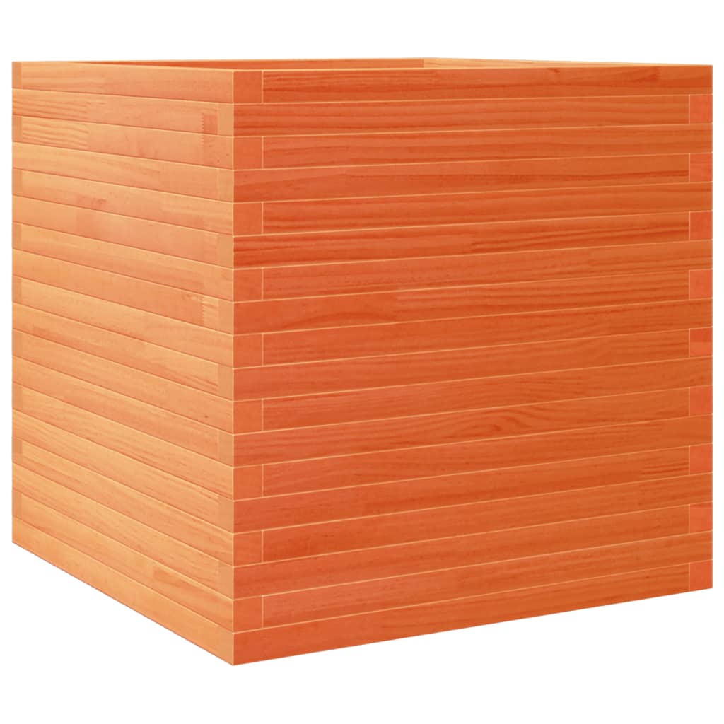 vidaXL Jardinieră grădină, maro ceruit, 70x70x68,5 cm, lemn masiv pin vidaXL Jardinieră grădină, maro ceruit, 70x70x68,5 cm, lemn masiv pin