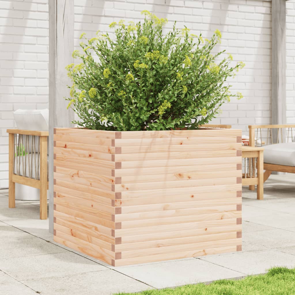vidaXL Jardinieră de grădină, 80x80x68,5 cm, lemn masiv de pin vidaXL Jardinieră de grădină, 80x80x68,5 cm, lemn masiv de pin