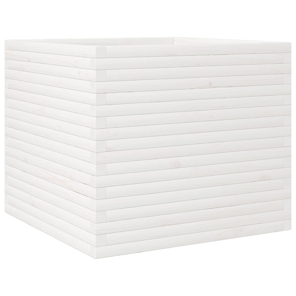 vidaXL Jardinieră de grădină, alb, 80x80x68,5 cm, lemn masiv de pin vidaXL Jardinieră de grădină, alb, 80x80x68,5 cm, lemn masiv de pin