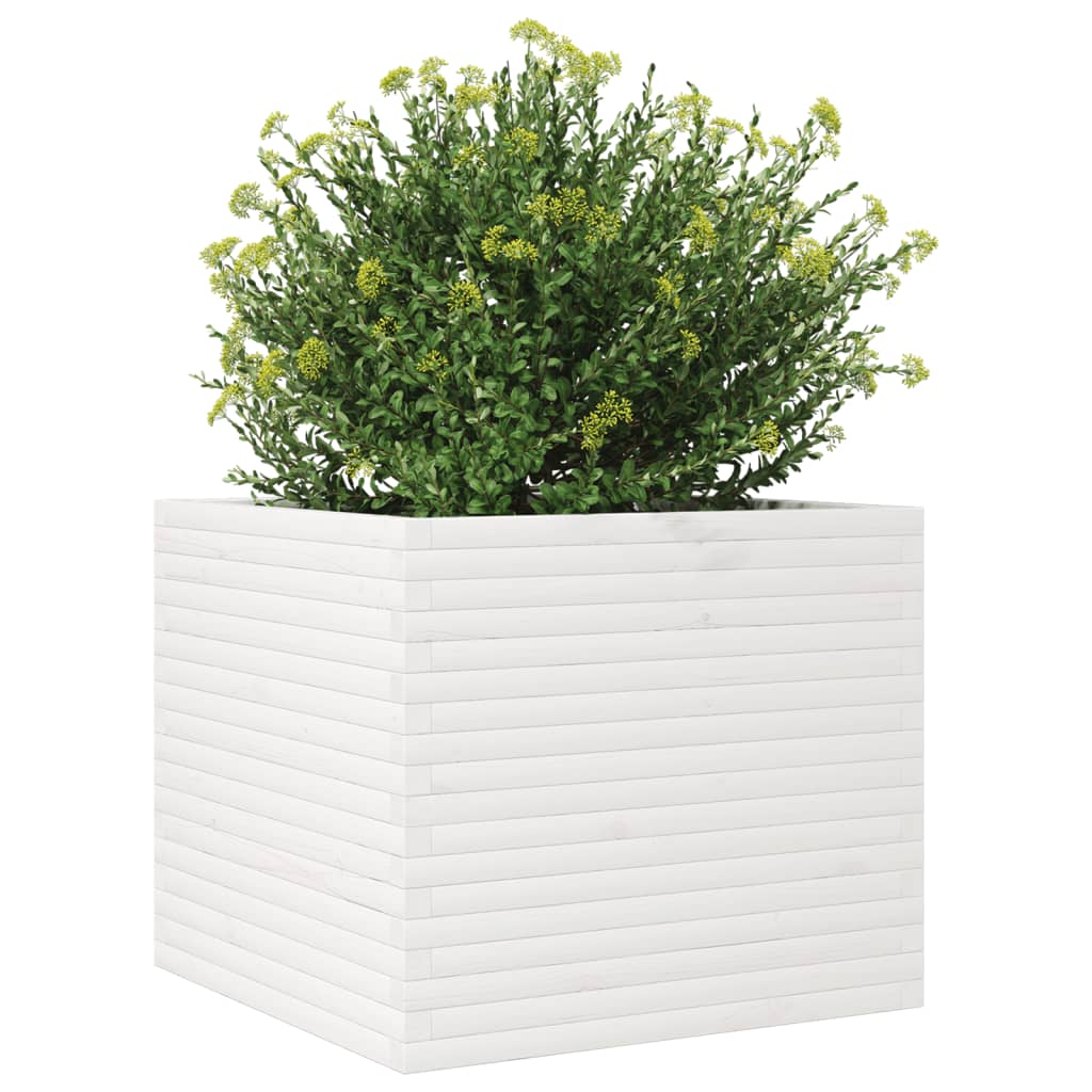 vidaXL Jardinieră de grădină, alb, 80x80x68,5 cm, lemn masiv de pin vidaXL Jardinieră de grădină, alb, 80x80x68,5 cm, lemn masiv de pin