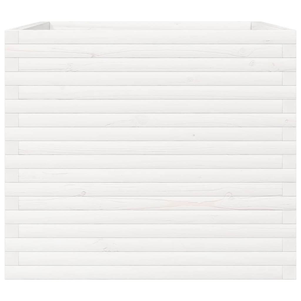 vidaXL Jardinieră de grădină, alb, 80x80x68,5 cm, lemn masiv de pin vidaXL Jardinieră de grădină, alb, 80x80x68,5 cm, lemn masiv de pin
