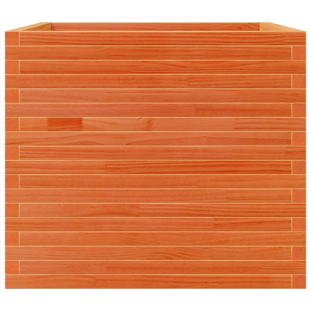 vidaXL Jardinieră grădină, maro ceruit, 80x80x68,5 cm, lemn masiv pin vidaXL Jardinieră grădină, maro ceruit, 80x80x68,5 cm, lemn masiv pin