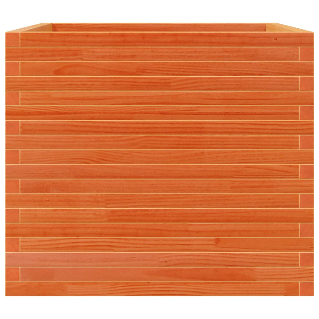 vidaXL Jardinieră grădină, maro ceruit, 80x80x68,5 cm, lemn masiv pin vidaXL Jardinieră grădină, maro ceruit, 80x80x68,5 cm, lemn masiv pin