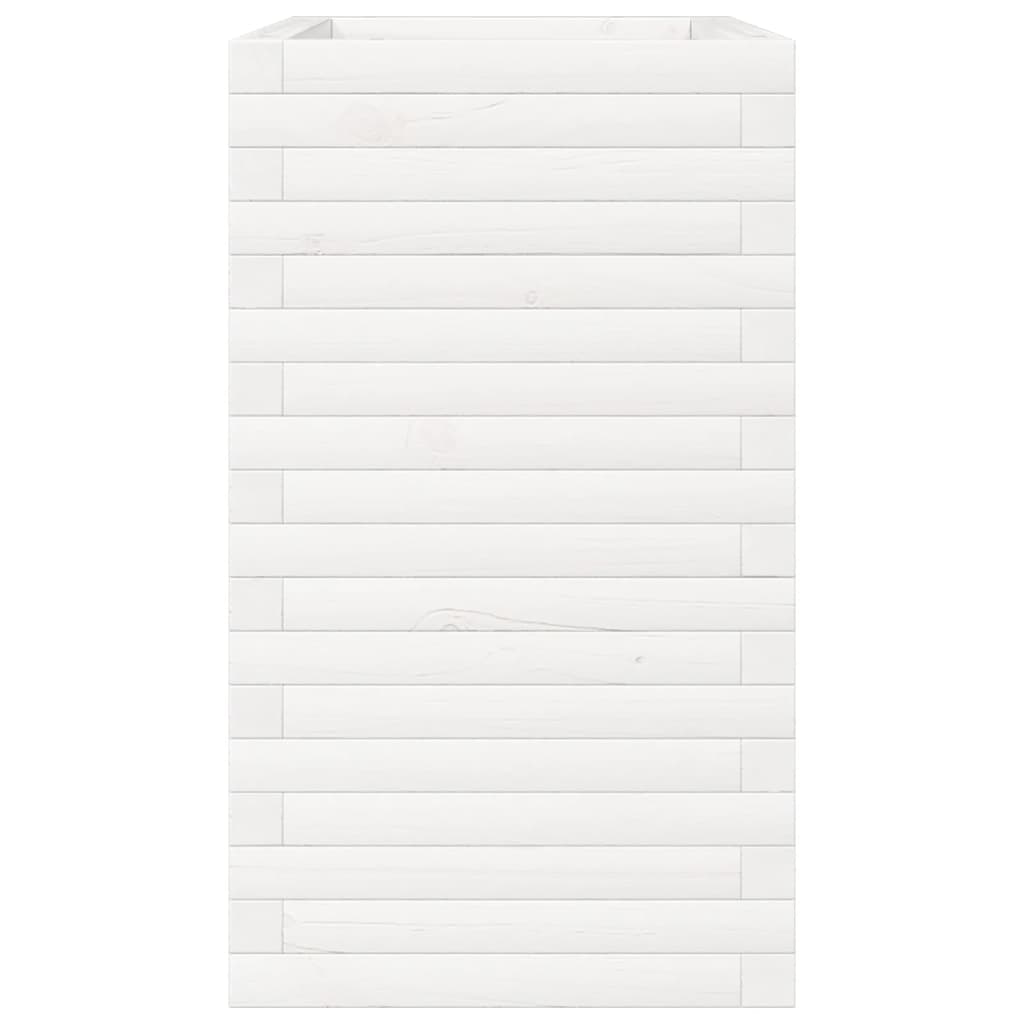 vidaXL Jardinieră de grădină, alb, 70x40x68,5 cm, lemn masiv de pin vidaXL Jardinieră de grădină, alb, 70x40x68,5 cm, lemn masiv de pin