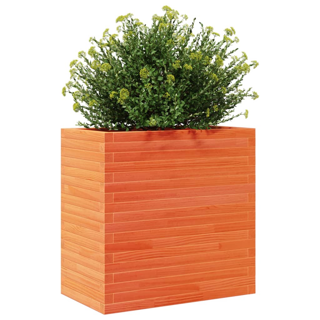 vidaXL Jardinieră grădină, maro ceruit, 70x40x68,5 cm, lemn masiv pin vidaXL Jardinieră grădină, maro ceruit, 70x40x68,5 cm, lemn masiv pin