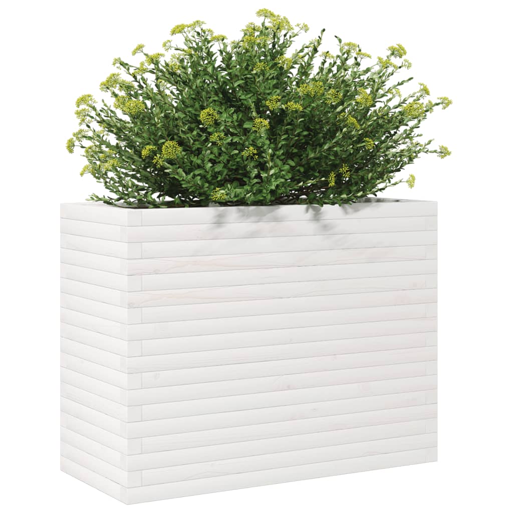 vidaXL Jardinieră de grădină, alb, 90x40x68,5 cm, lemn masiv de pin vidaXL Jardinieră de grădină, alb, 90x40x68,5 cm, lemn masiv de pin