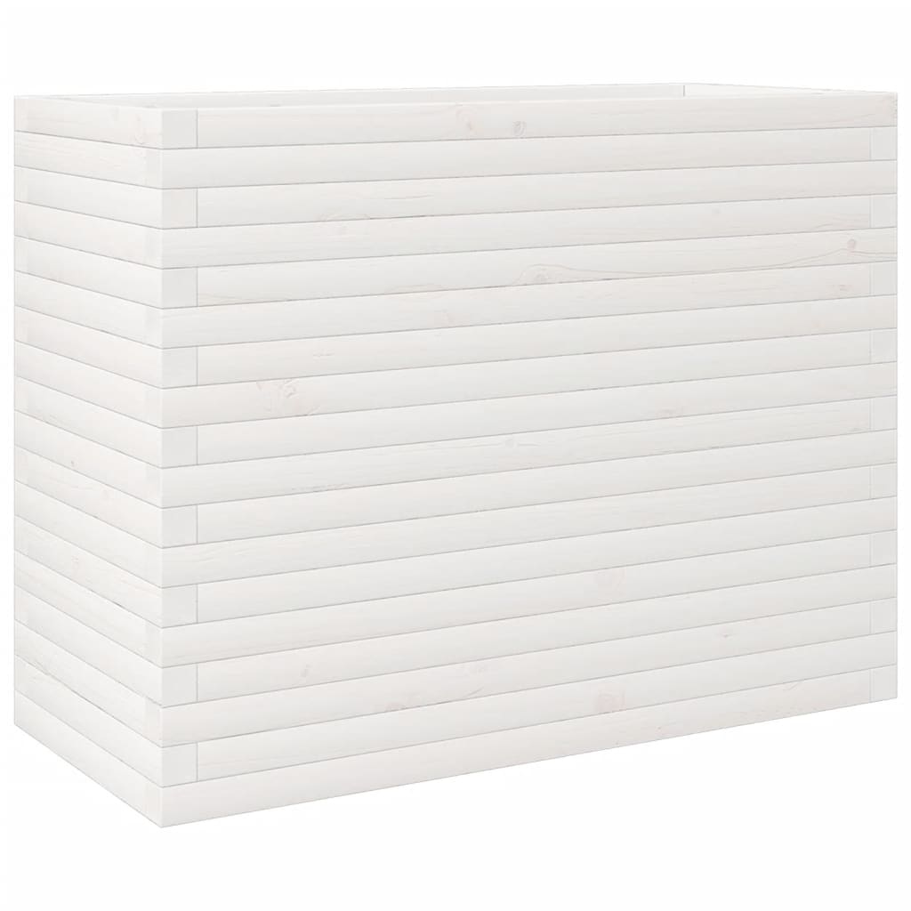 vidaXL Jardinieră de grădină, alb, 90x40x68,5 cm, lemn masiv de pin vidaXL Jardinieră de grădină, alb, 90x40x68,5 cm, lemn masiv de pin