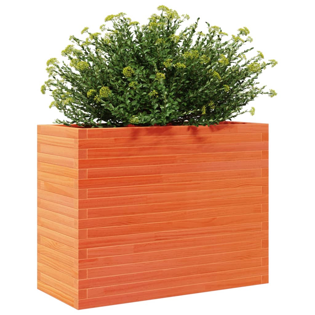 vidaXL Jardinieră grădină, maro ceruit, 90x40x68,5 cm, lemn masiv pin vidaXL Jardinieră grădină, maro ceruit, 90x40x68,5 cm, lemn masiv pin
