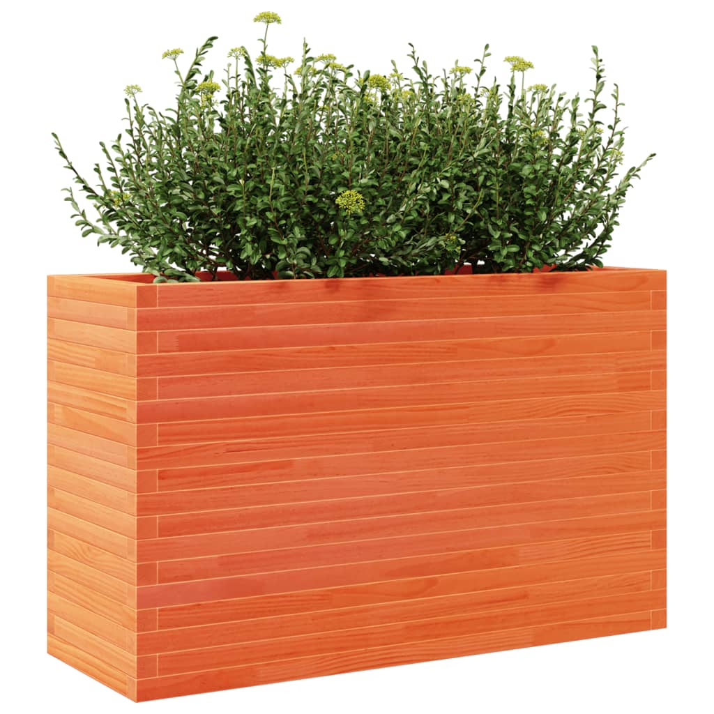 vidaXL Jardinieră grădină, maro ceruit, 110x40x68,5 cm, lemn masiv pin vidaXL Jardinieră grădină, maro ceruit, 110x40x68,5 cm, lemn masiv pin