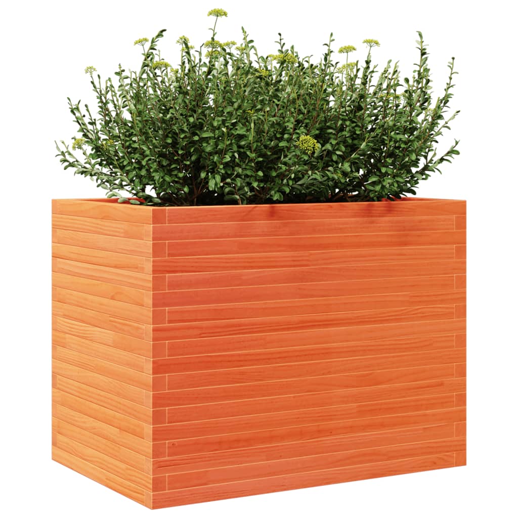 vidaXL Jardinieră grădină, maro ceruit, 90x60x68,5 cm, lemn masiv pin vidaXL Jardinieră grădină, maro ceruit, 90x60x68,5 cm, lemn masiv pin