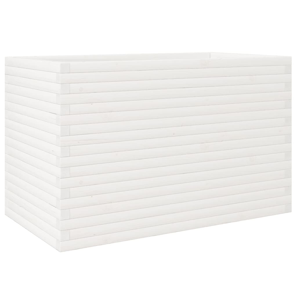vidaXL Jardinieră de grădină, alb, 110x60x68,5 cm, lemn masiv de pin vidaXL Jardinieră de grădină, alb, 110x60x68,5 cm, lemn masiv de pin
