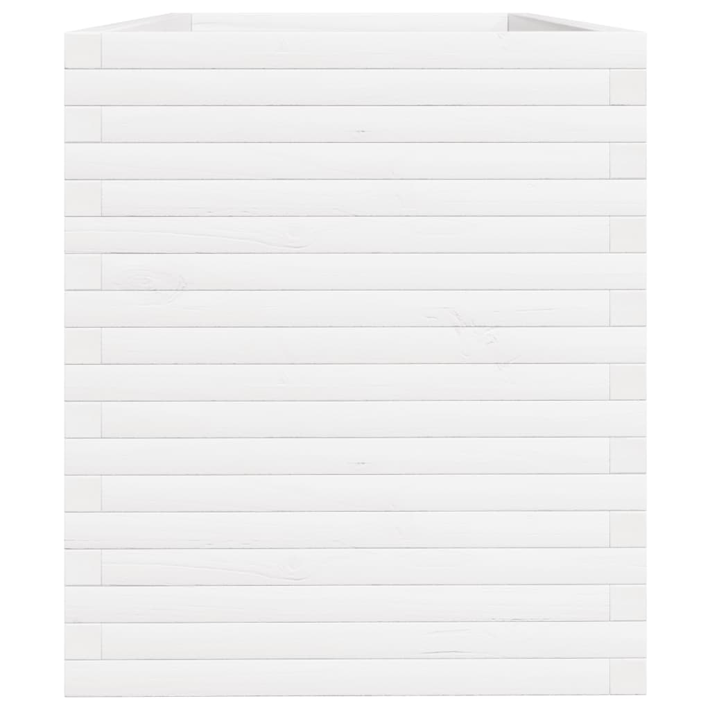 vidaXL Jardinieră de grădină, alb, 110x60x68,5 cm, lemn masiv de pin vidaXL Jardinieră de grădină, alb, 110x60x68,5 cm, lemn masiv de pin