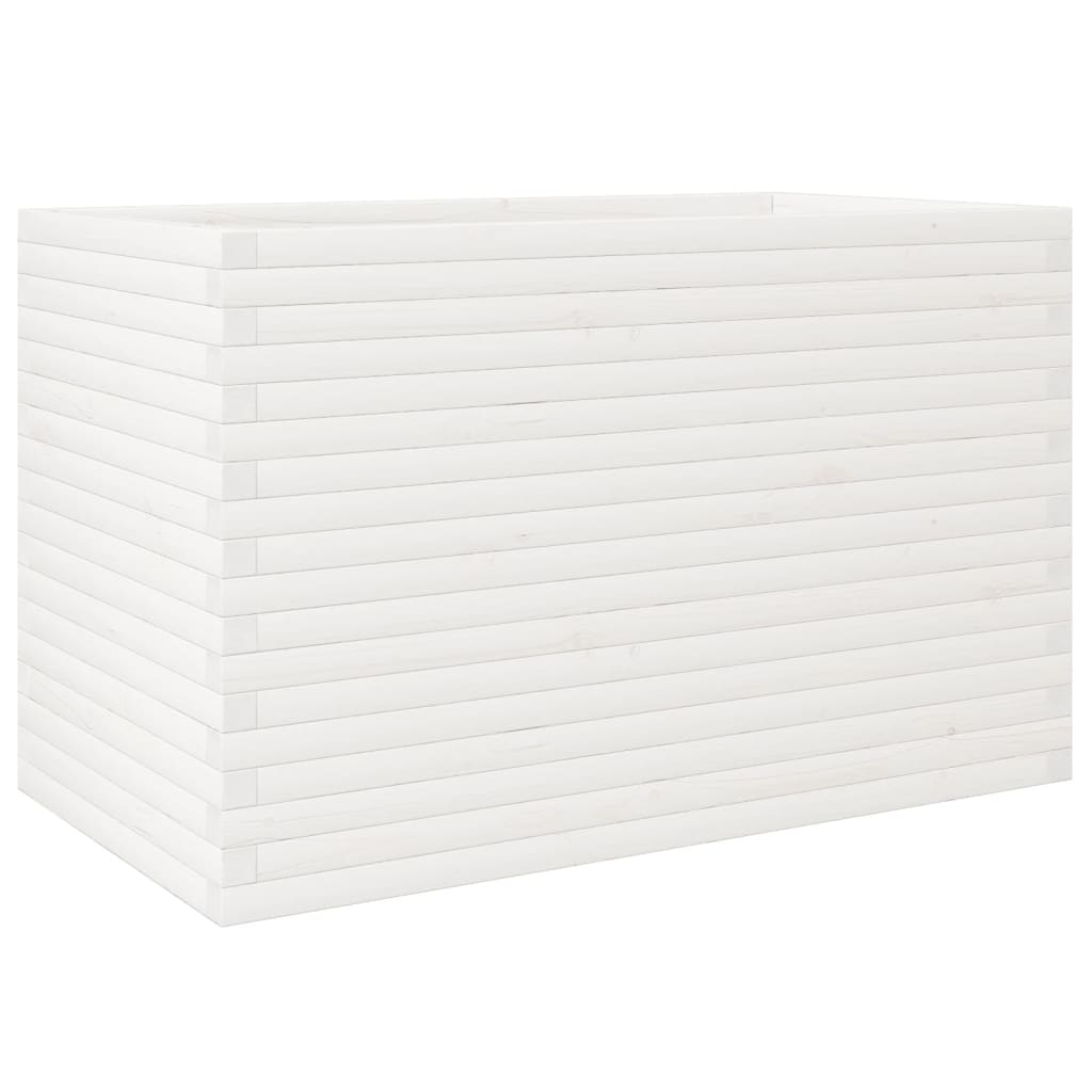 vidaXL Jardinieră de grădină, alb, 110x60x68,5 cm, lemn masiv de pin vidaXL Jardinieră de grădină, alb, 110x60x68,5 cm, lemn masiv de pin